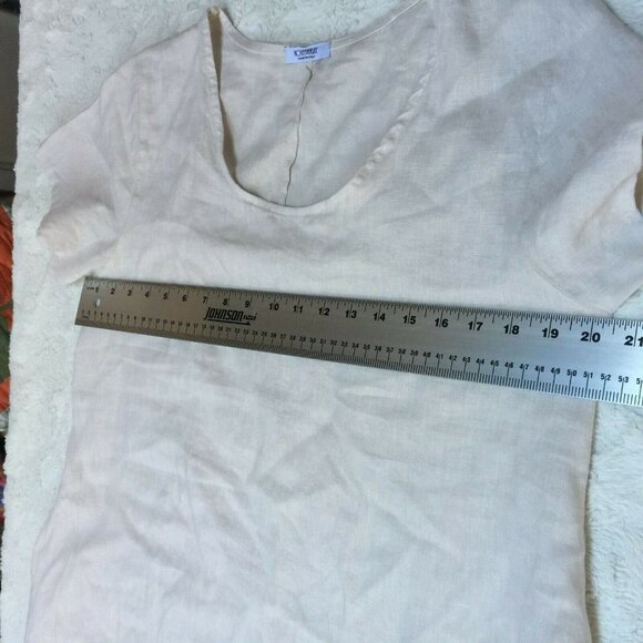 Rosemarine Made in Italy Womens Scoop Neck Short Sleeve Midi Dress Cutout Hem - Picture 4 of 9